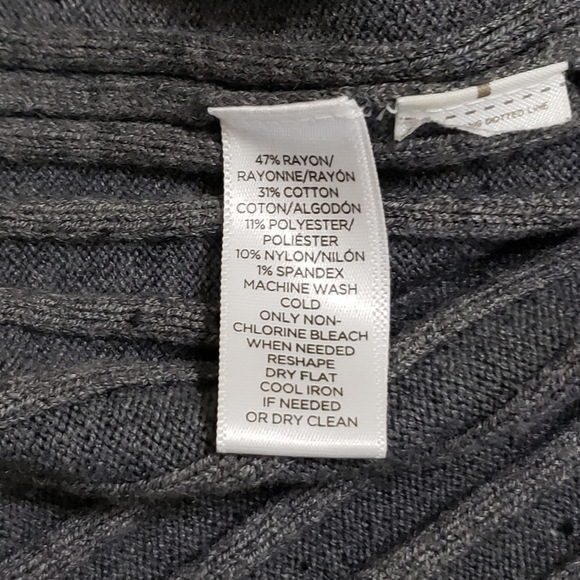 Lou & Grey Knit Ribbed Midi Shift Sweater Dress Sz Large - Picture 12 of 13